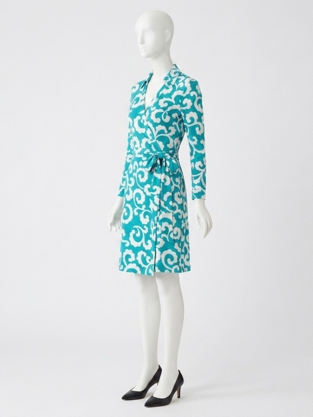 Diane Von Furstenberg Jeanette Two Silk Wrap Dress 8 Green Print Classic
